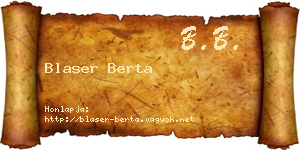Blaser Berta névjegykártya